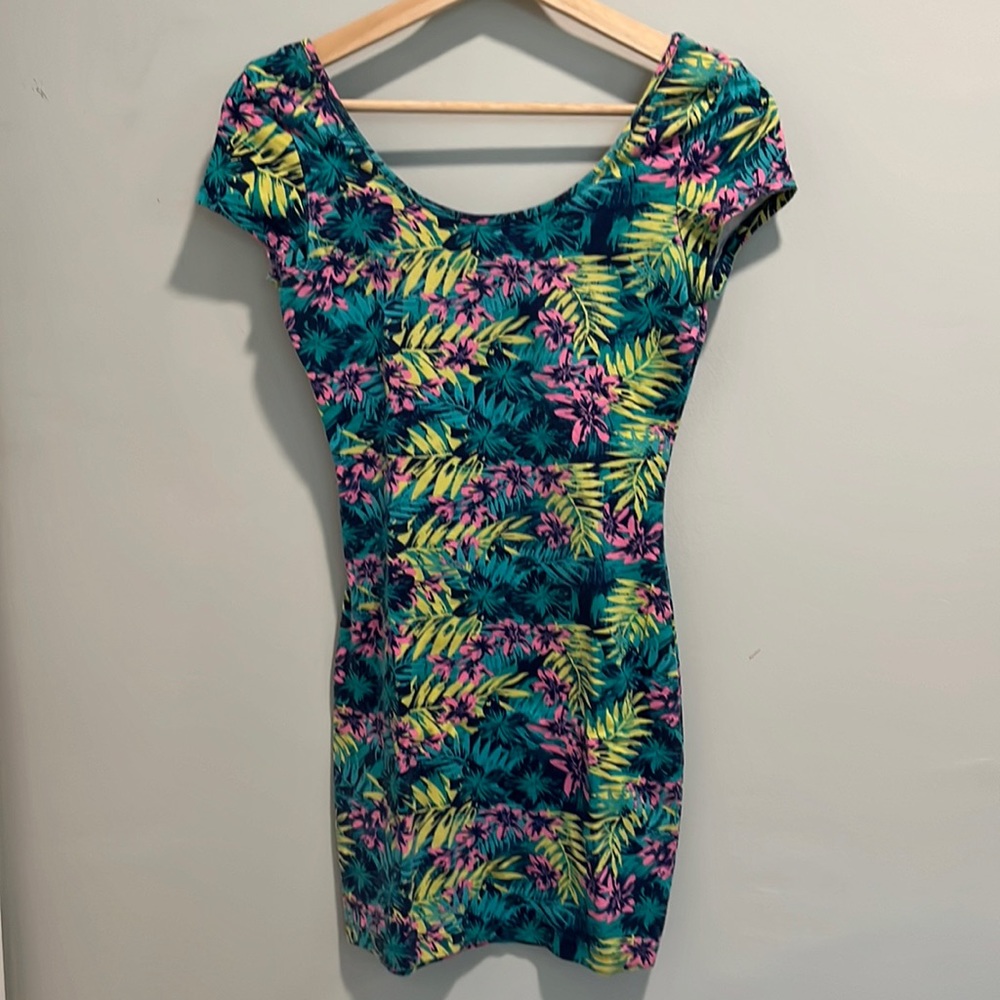 Floral Green Bodycon Dress